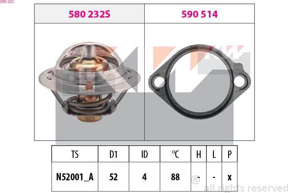 KW 580 232 - Thermostat, Kühlmittel alexcarstop-ersatzteile.com