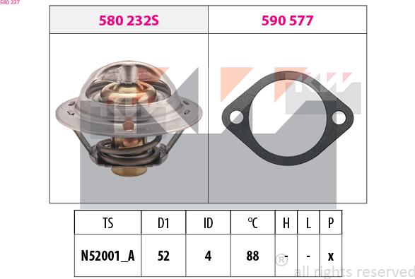 KW 580 237 - Thermostat, Kühlmittel alexcarstop-ersatzteile.com