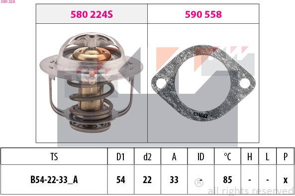 KW 580 224 - Thermostat, Kühlmittel alexcarstop-ersatzteile.com