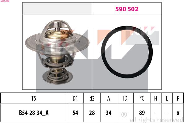 KW 580 220 - Thermostat, Kühlmittel alexcarstop-ersatzteile.com