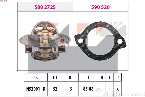 KW 580 272 - Thermostat, Kühlmittel alexcarstop-ersatzteile.com