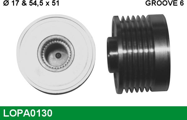 LUCAS LOPA0130 - Riemenscheibe, Generator alexcarstop-ersatzteile.com