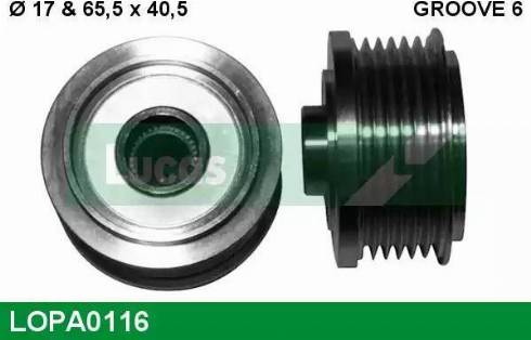 Lucas Engine Drive LOPA0116 - Riemenscheibe, Generator alexcarstop-ersatzteile.com