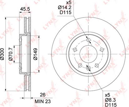 LYNXauto BN-1354 - Bremsscheibe alexcarstop-ersatzteile.com