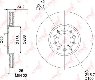 LYNXauto BN-1234 - Bremsscheibe alexcarstop-ersatzteile.com