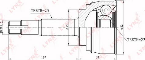 LYNXauto CO-5704 - Gelenksatz, Antriebswelle alexcarstop-ersatzteile.com