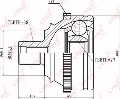 LYNXauto CO-8005A - Gelenksatz, Antriebswelle alexcarstop-ersatzteile.com