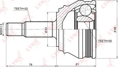 LYNXauto CO-8013A - Gelenksatz, Antriebswelle alexcarstop-ersatzteile.com