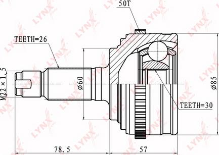 LYNXauto CO-3408A - Gelenksatz, Antriebswelle alexcarstop-ersatzteile.com