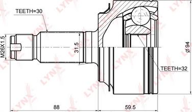 LYNXauto CO-3671 - Gelenksatz, Antriebswelle alexcarstop-ersatzteile.com