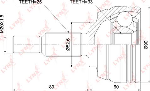 LYNXauto CO-3845 - Gelenksatz, Antriebswelle alexcarstop-ersatzteile.com