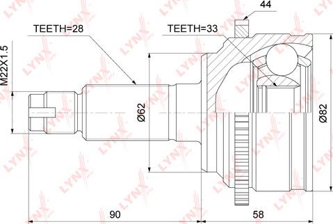 LYNXauto CO-3720A - Gelenksatz, Antriebswelle alexcarstop-ersatzteile.com