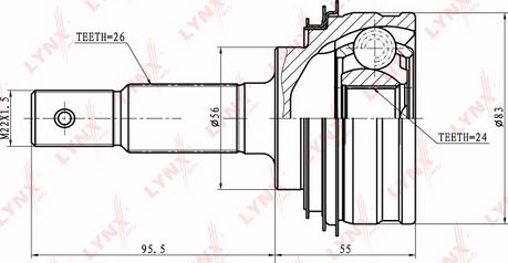 LYNXauto CO-7549 - Gelenksatz, Antriebswelle alexcarstop-ersatzteile.com