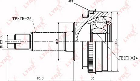 LYNXauto CO-7509A - Gelenksatz, Antriebswelle alexcarstop-ersatzteile.com