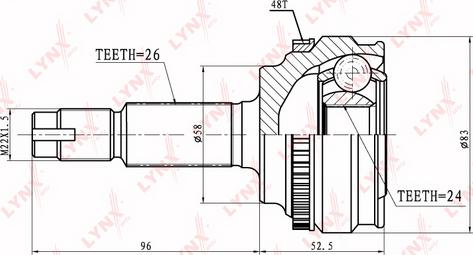 LYNXauto CO-7520A - Gelenksatz, Antriebswelle alexcarstop-ersatzteile.com