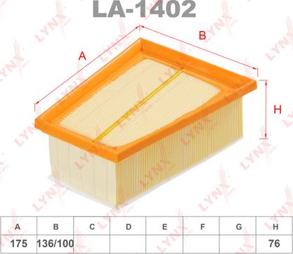 LYNXauto LA-1402 - Luftfilter alexcarstop-ersatzteile.com