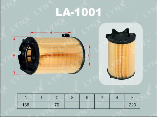 LYNXauto LA-1001 - Luftfilter alexcarstop-ersatzteile.com