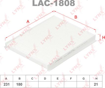 LYNXauto LAC-1808 - Filter, Innenraumluft alexcarstop-ersatzteile.com