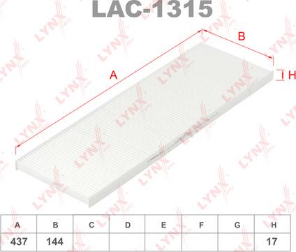 LYNXauto LAC-1315 - Filter, Innenraumluft alexcarstop-ersatzteile.com