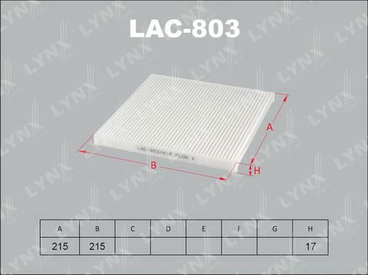 LYNXauto LAC-803 - Filter, Innenraumluft alexcarstop-ersatzteile.com