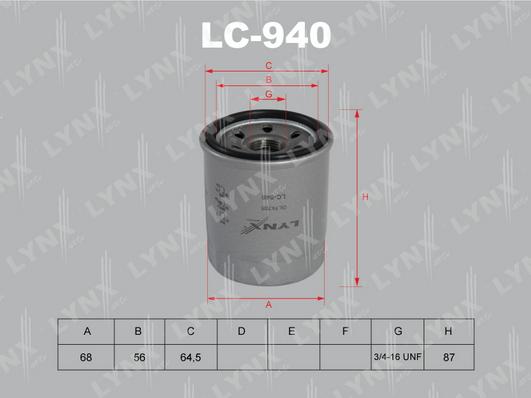 LYNXauto LC-940 - Ölfilter alexcarstop-ersatzteile.com