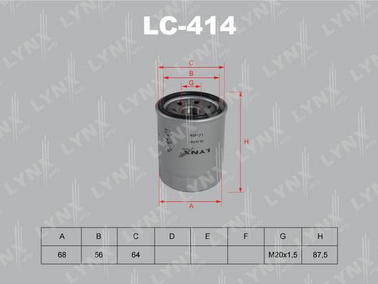 LYNXauto LC-414 - Ölfilter alexcarstop-ersatzteile.com