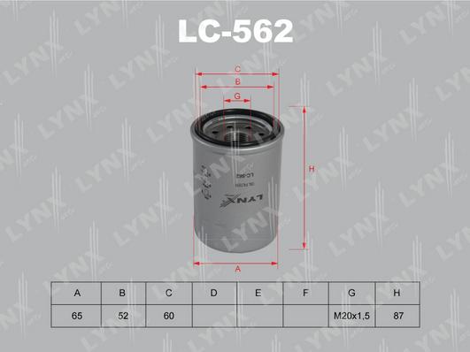 LYNXauto LC-562 - Ölfilter alexcarstop-ersatzteile.com