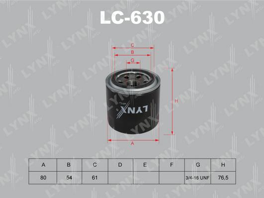 LYNXauto LC-630 - Ölfilter alexcarstop-ersatzteile.com