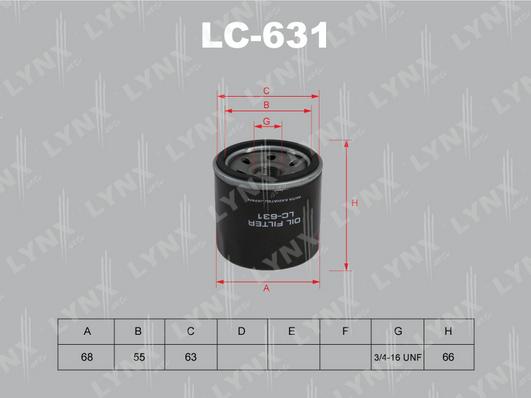 LYNXauto LC-631 - Ölfilter alexcarstop-ersatzteile.com