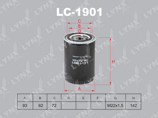 LYNXauto LC-1901 - Ölfilter alexcarstop-ersatzteile.com