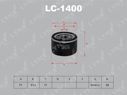 LYNXauto LC-1400 - Ölfilter alexcarstop-ersatzteile.com