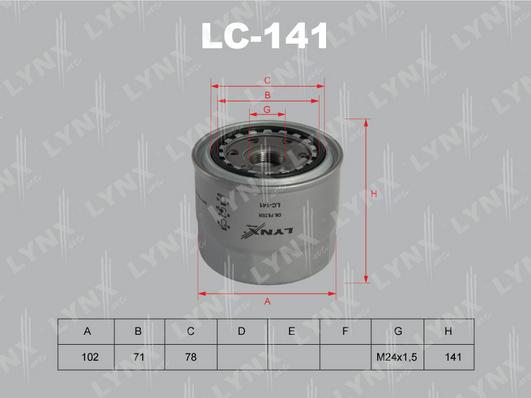 LYNXauto LC-141 - Ölfilter alexcarstop-ersatzteile.com