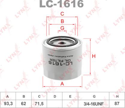 LYNXauto LC-1616 - Ölfilter alexcarstop-ersatzteile.com