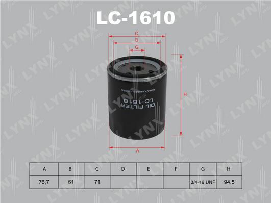 LYNXauto LC-1610 - Ölfilter alexcarstop-ersatzteile.com