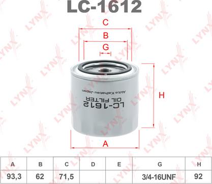 LYNXauto LC-1612 - Ölfilter alexcarstop-ersatzteile.com