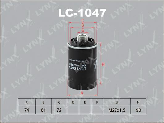 LYNXauto LC-1047 - Ölfilter alexcarstop-ersatzteile.com