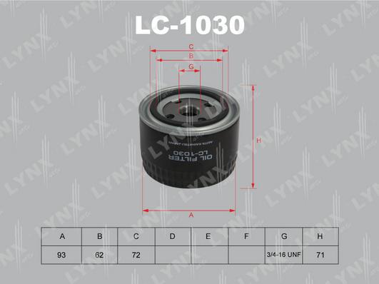 LYNXauto LC-1030 - Ölfilter alexcarstop-ersatzteile.com