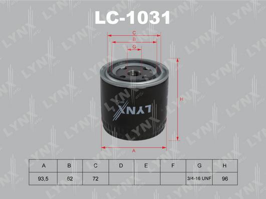 LYNXauto LC-1031 - Ölfilter alexcarstop-ersatzteile.com