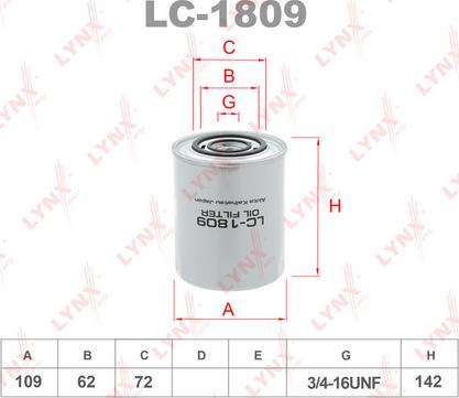 LYNXauto LC-1809 - Ölfilter alexcarstop-ersatzteile.com