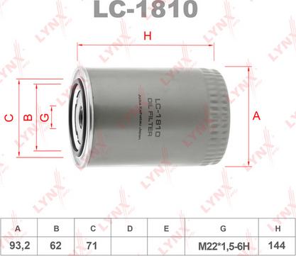 LYNXauto LC-1810 - Ölfilter alexcarstop-ersatzteile.com