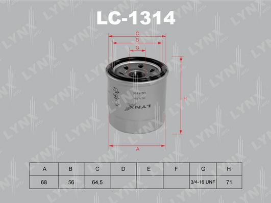 LYNXauto LC-1314 - Ölfilter alexcarstop-ersatzteile.com