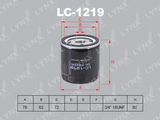 LYNXauto LC-1219 - Ölfilter alexcarstop-ersatzteile.com