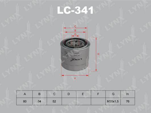 LYNXauto LC-341 - Ölfilter alexcarstop-ersatzteile.com