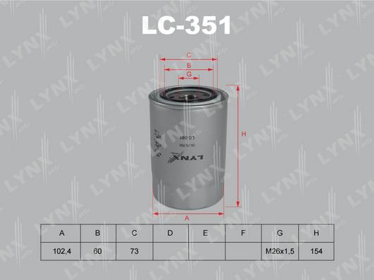 LYNXauto LC-351 - Ölfilter alexcarstop-ersatzteile.com