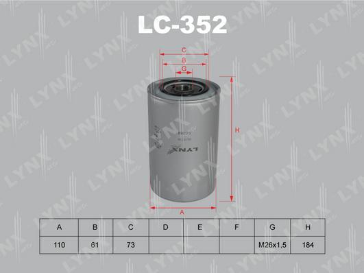 LYNXauto LC-352 - Ölfilter alexcarstop-ersatzteile.com