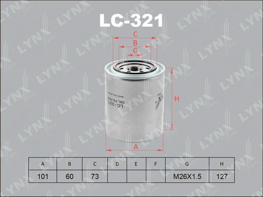 LYNXauto LC-321 - Ölfilter alexcarstop-ersatzteile.com