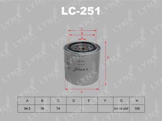 LYNXauto LC-251 - Ölfilter alexcarstop-ersatzteile.com