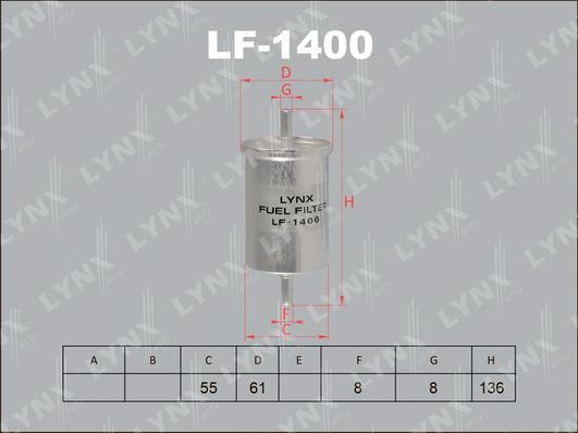 LYNXauto LF-1400 - Kraftstofffilter alexcarstop-ersatzteile.com