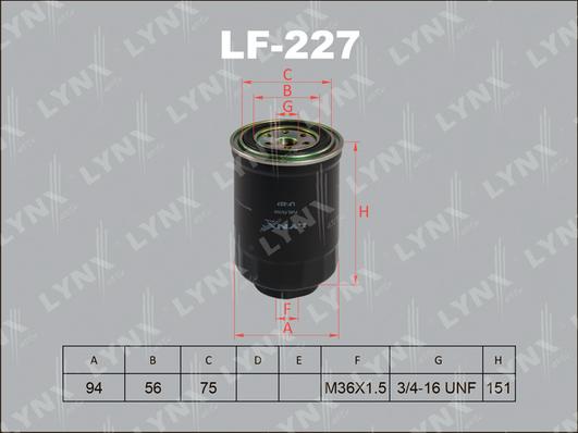 LYNXauto LF-227 - Kraftstofffilter alexcarstop-ersatzteile.com