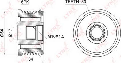 LYNXauto PA-1046 - Riemenscheibe, Generator alexcarstop-ersatzteile.com